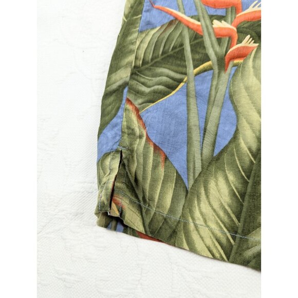 Vintage Tommy Bahama Button down Shirt Mens Large Silk Hawaiian signature print - Picture 14 of 16